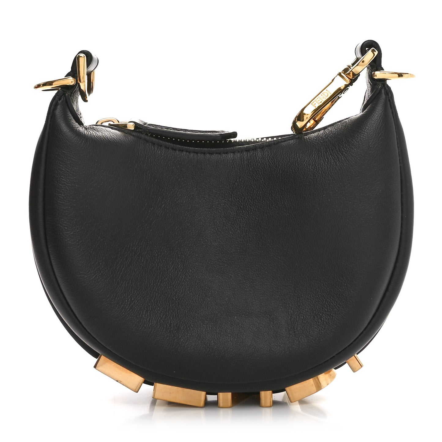 Vitello Grace Matte Nano Fendigraphy Hobo Charm Black