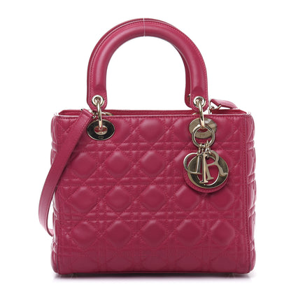 Christian Dior Lambskin Cannage Medium Lady Dior Fuchsia 1 of 12