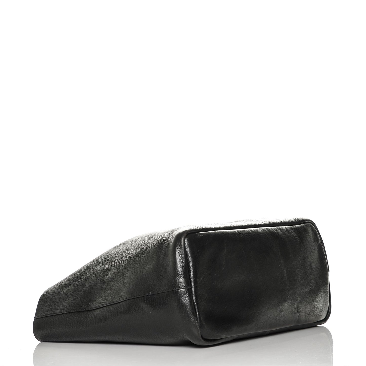 Shiny Grained Calfskin Large Antigona Tote Black