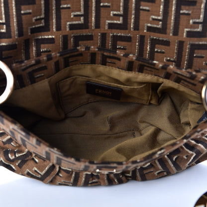 Fendi Zucca Vitello Small Chef Shoulder Bag Tobacco Oro Moro 5 of 11