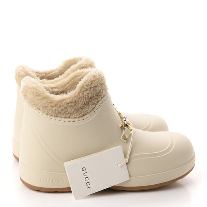 Gucci Rubber Wool Womens Crossy Ankle Boots 36 Mystic White Butterscotch 4 of 10