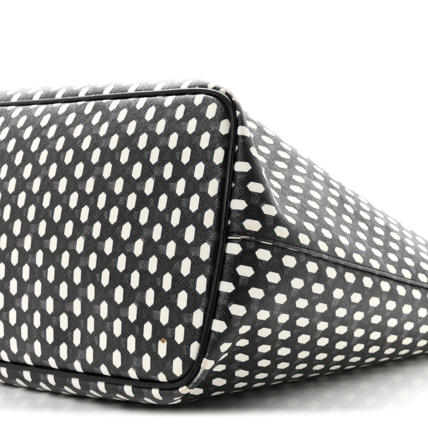 Coated Canvas Large Antigona Tote Black White