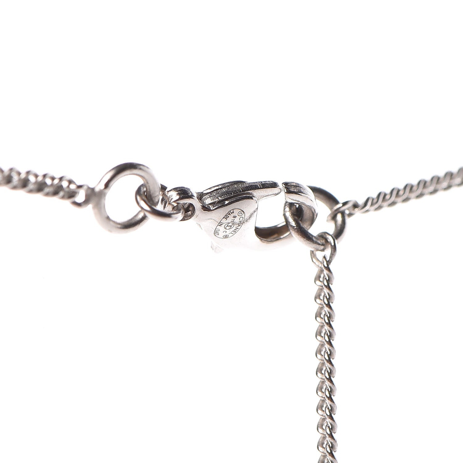 Chanel Baguette Crystal Large CC Necklace Silver 5 of 6