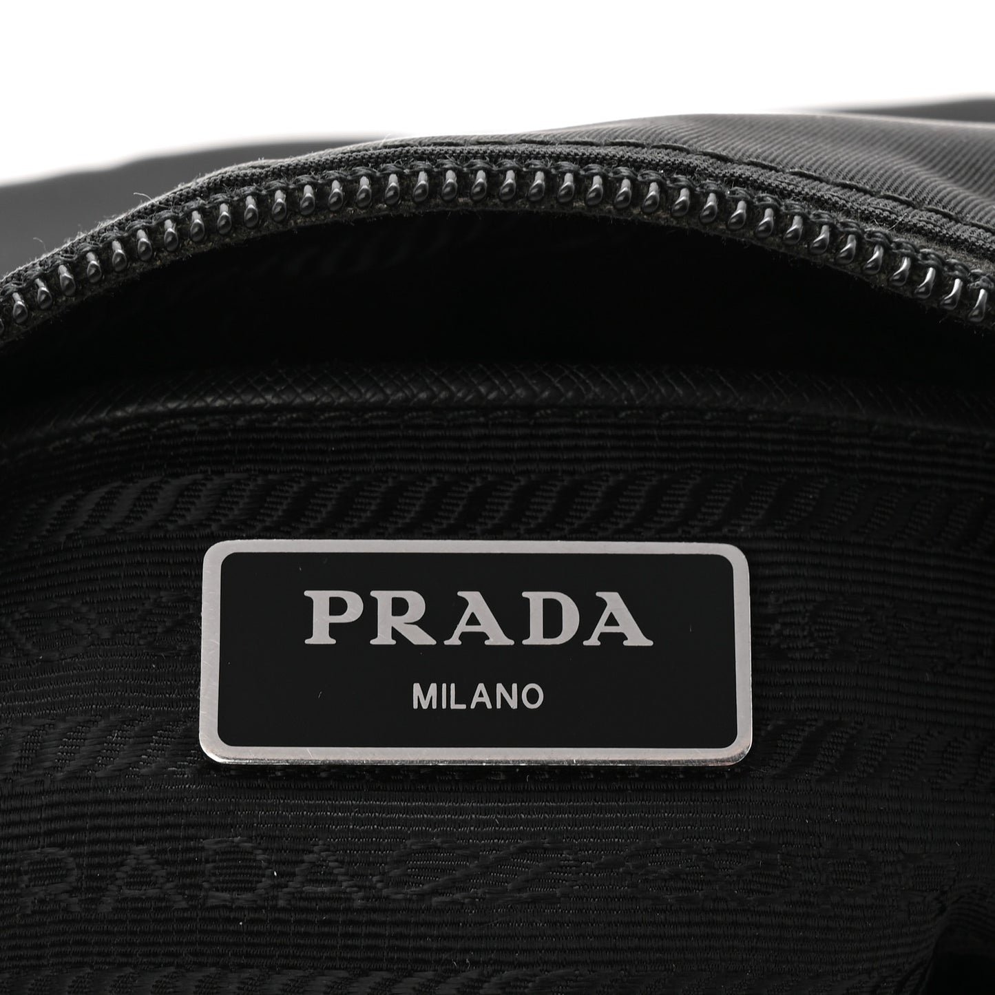 Tessuto Nylon Saffiano Flat Messenger Bag  Black