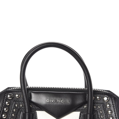 Givenchy Calfskin Small Studded Bi-Color Antigona Black White 11 of 13