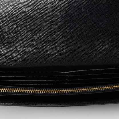 Prada Saffiano Metal Oro Chain Wallet Black 11 of 17