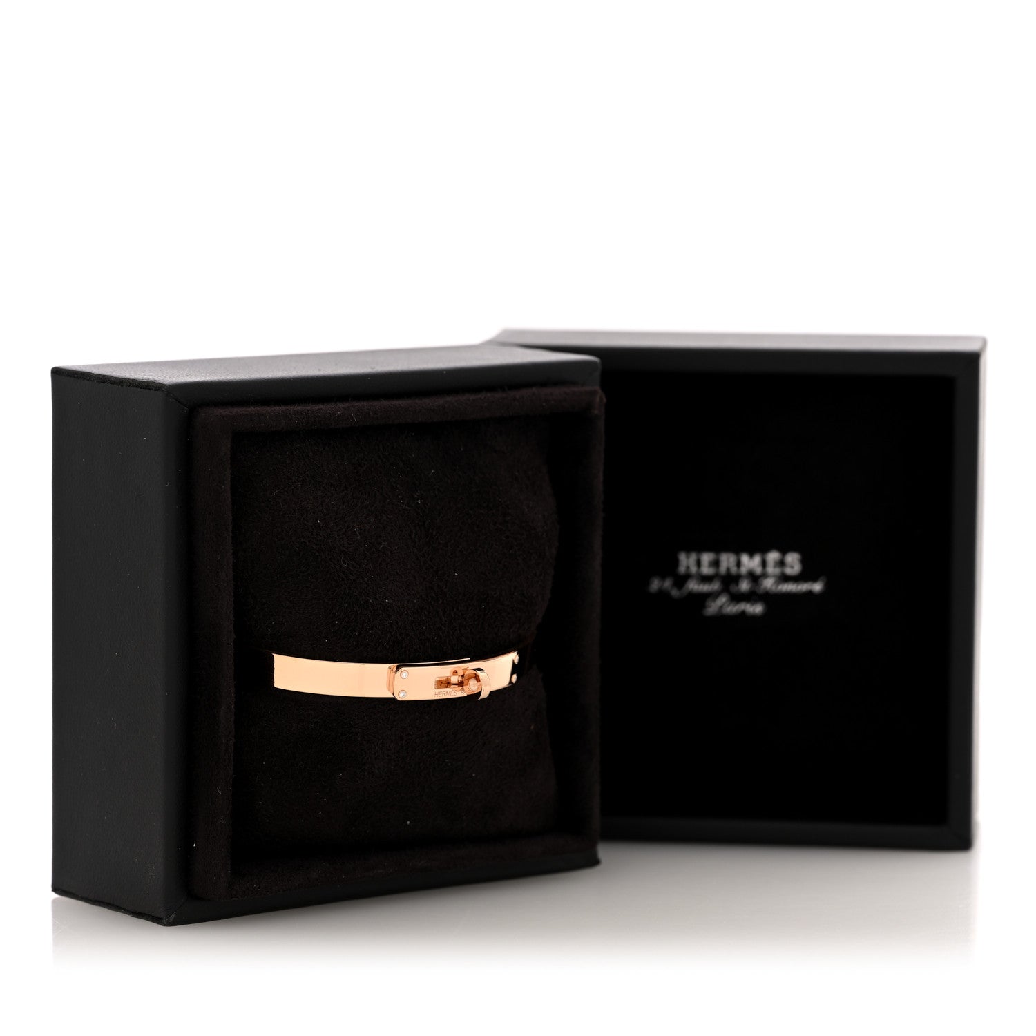 Hermes 18K Rose Gold Diamond PM Kelly Bracelet SH 4 of 4
