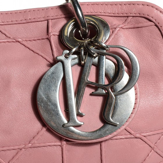 Christian Dior Lambskin Cannage Medium Granville Tote Pink 6 of 18