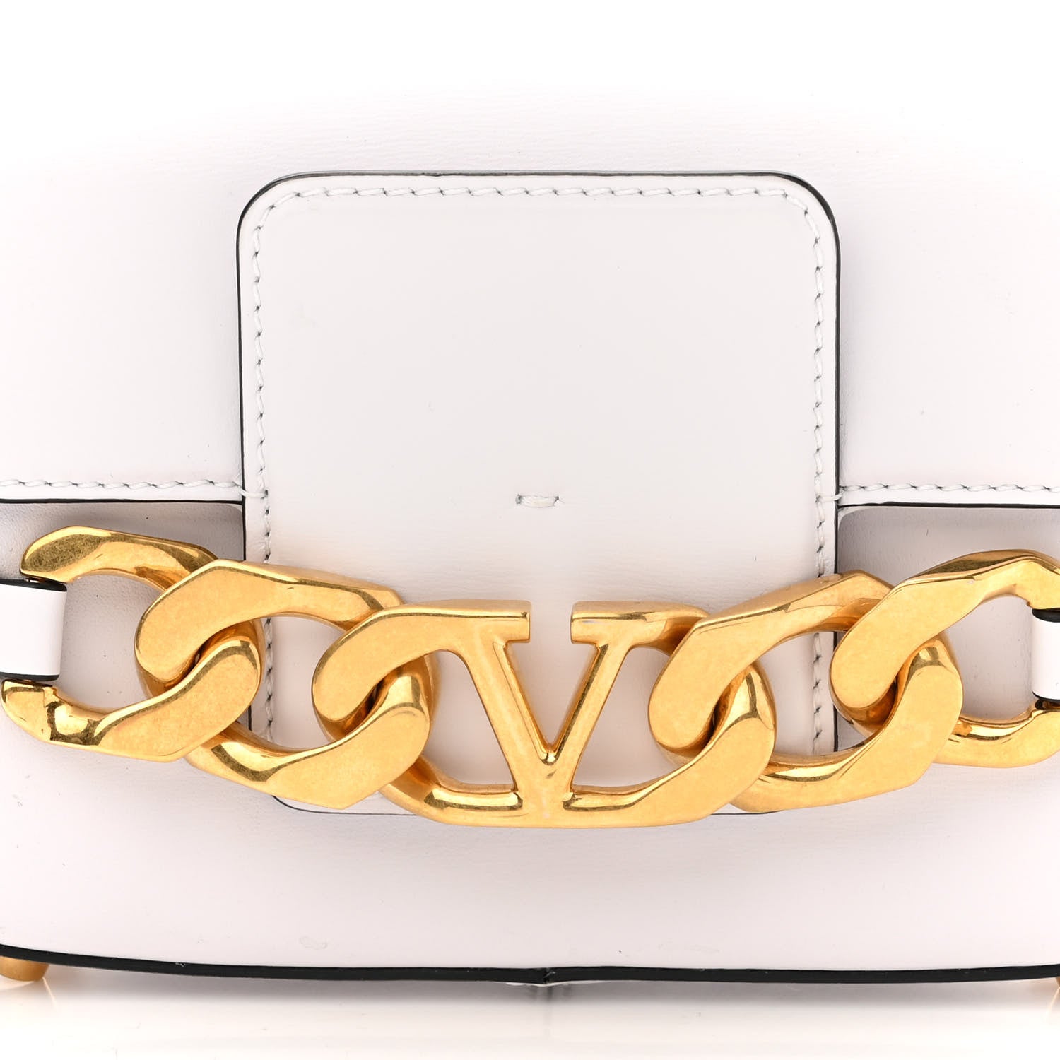 Valentino Garavani Calfskin Small Vlogo Chain Shoulder Bag Optic White 7 of 9