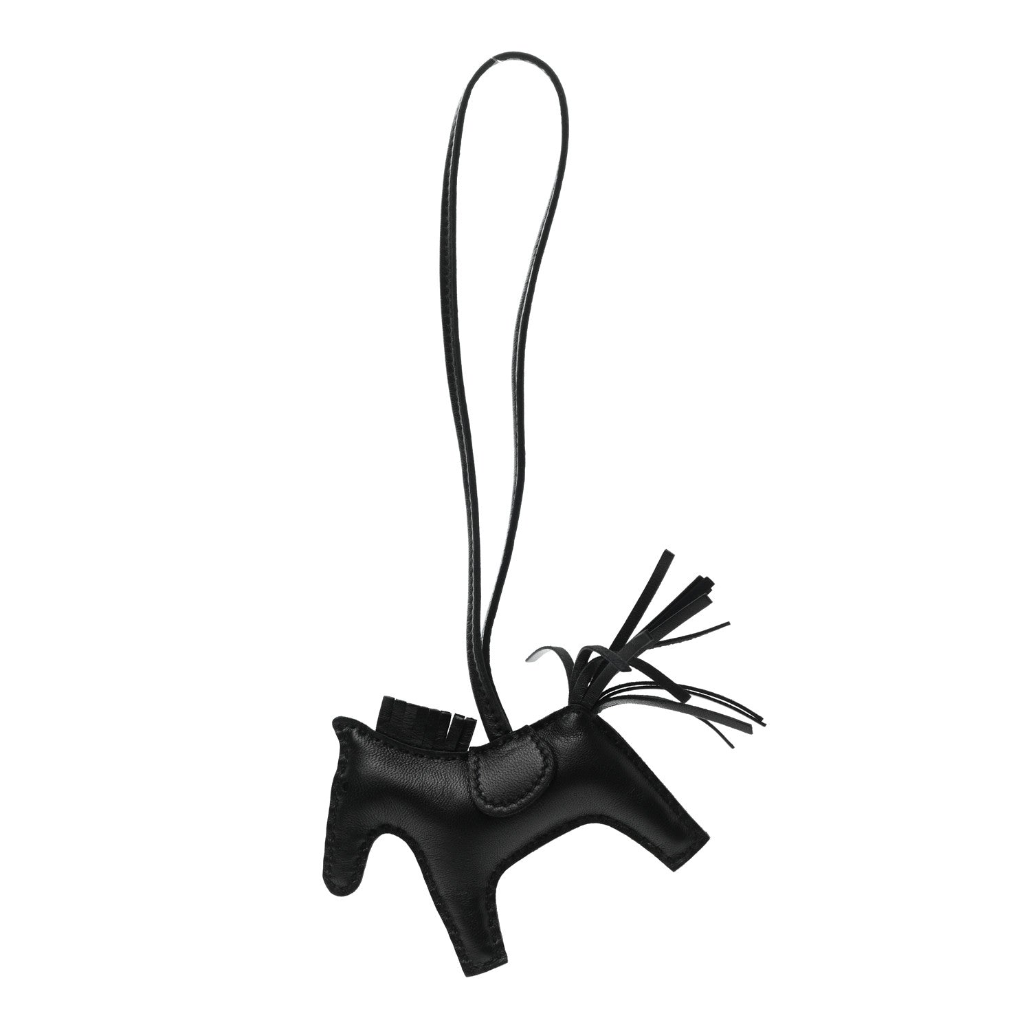 Hermes Milo Lambskin Grigri Rodeo Horse Bag Charm PM So Black 1 of 4
