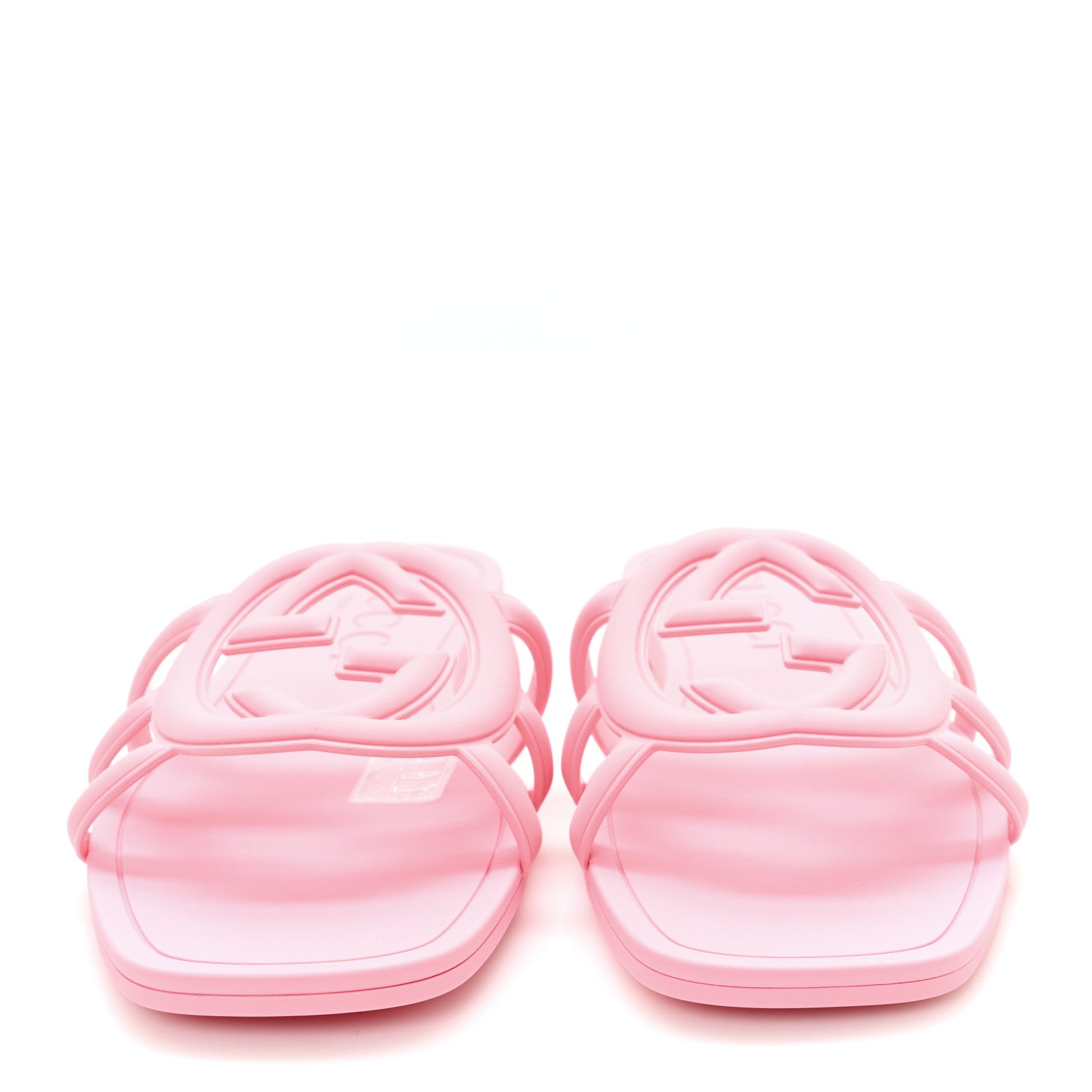 Gucci Rubber Interlocking G Womens Slide Sandals 38 Wild Rose 3 of 10