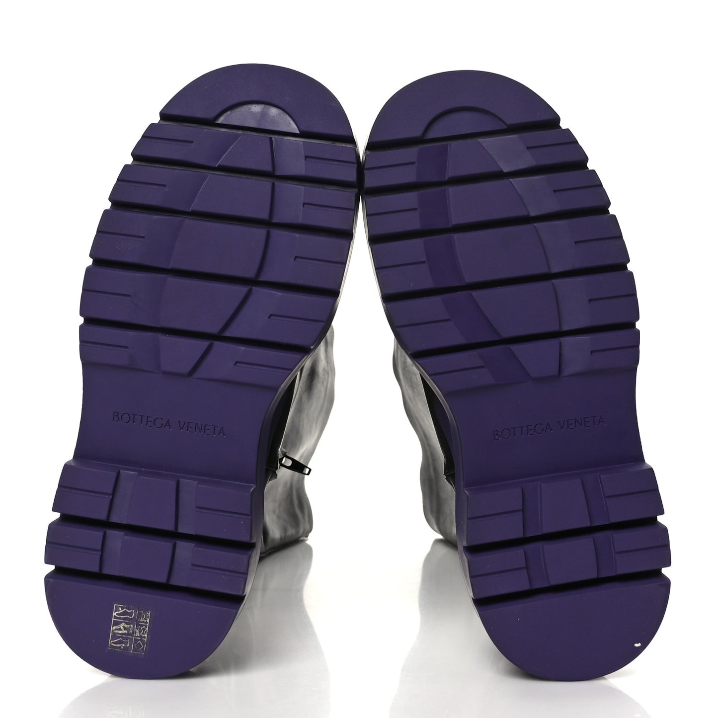 Calfskin The Tire High Boots 38 Black Plum