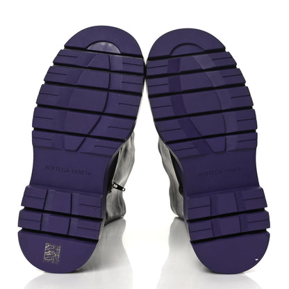 Bottega Veneta Calfskin The Tire High Boots 38 Black Plum 5 of 7