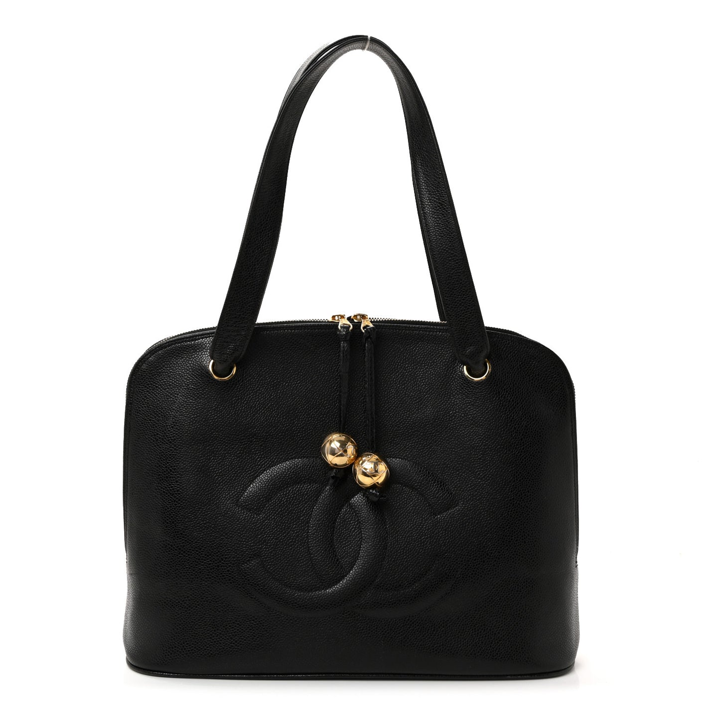 Caviar Large CC Shoulder Bag Black