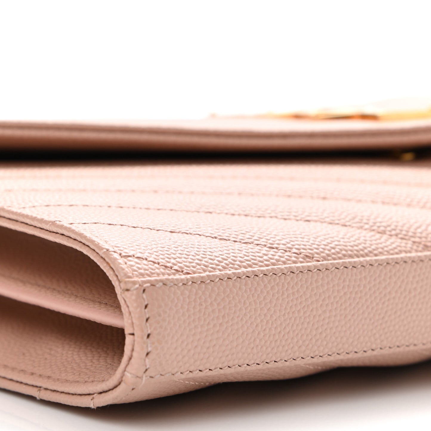 Grain De Poudre Matelasse Chevron Monogram Chain Wallet Pale Blush