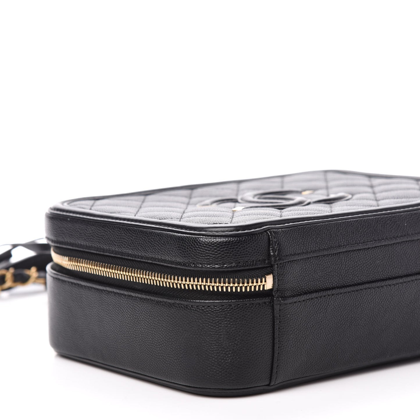 Caviar Quilted Medium CC Filigree Vanity Case Black