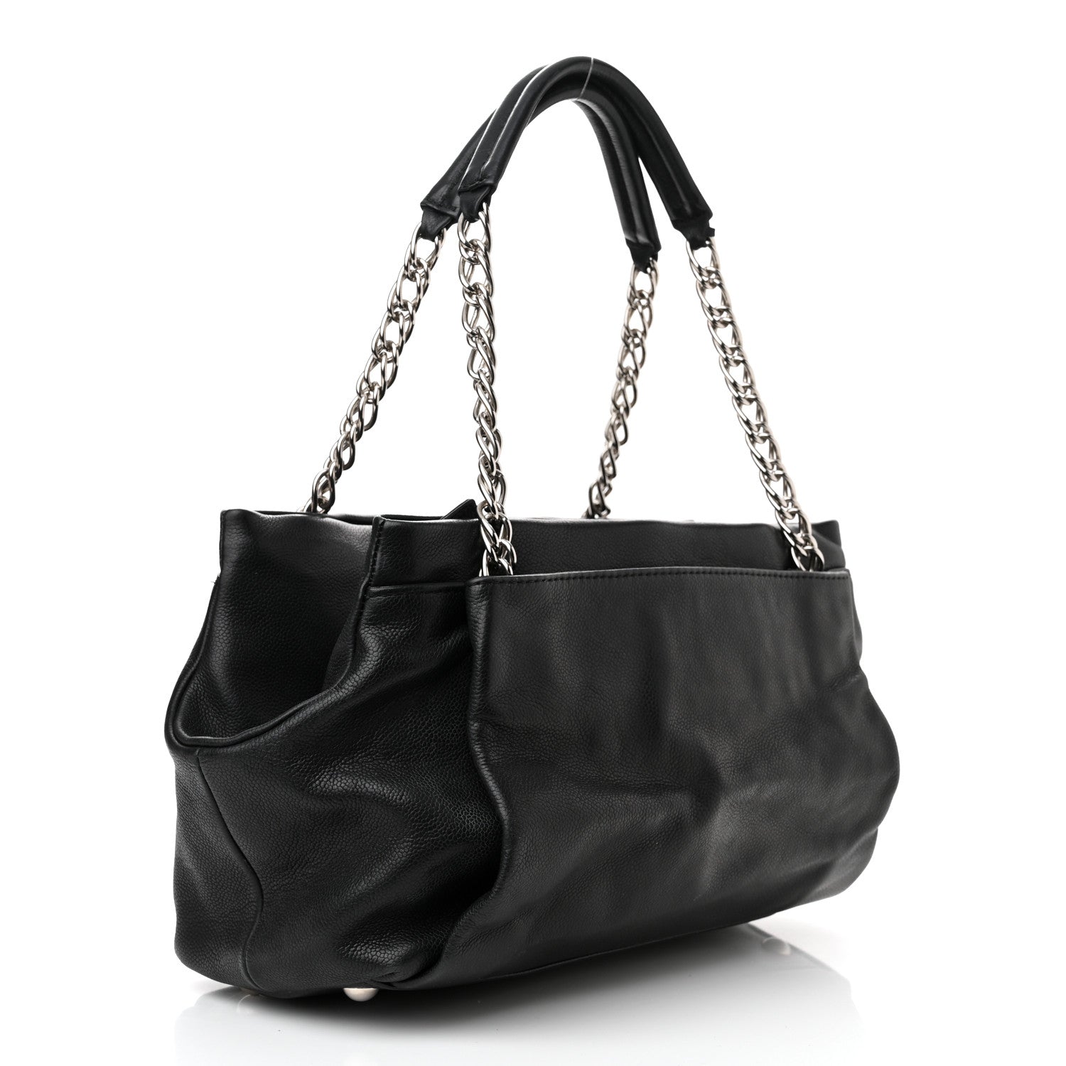Chanel Caviar CC Tuck Medium Tote Black 3 of 14