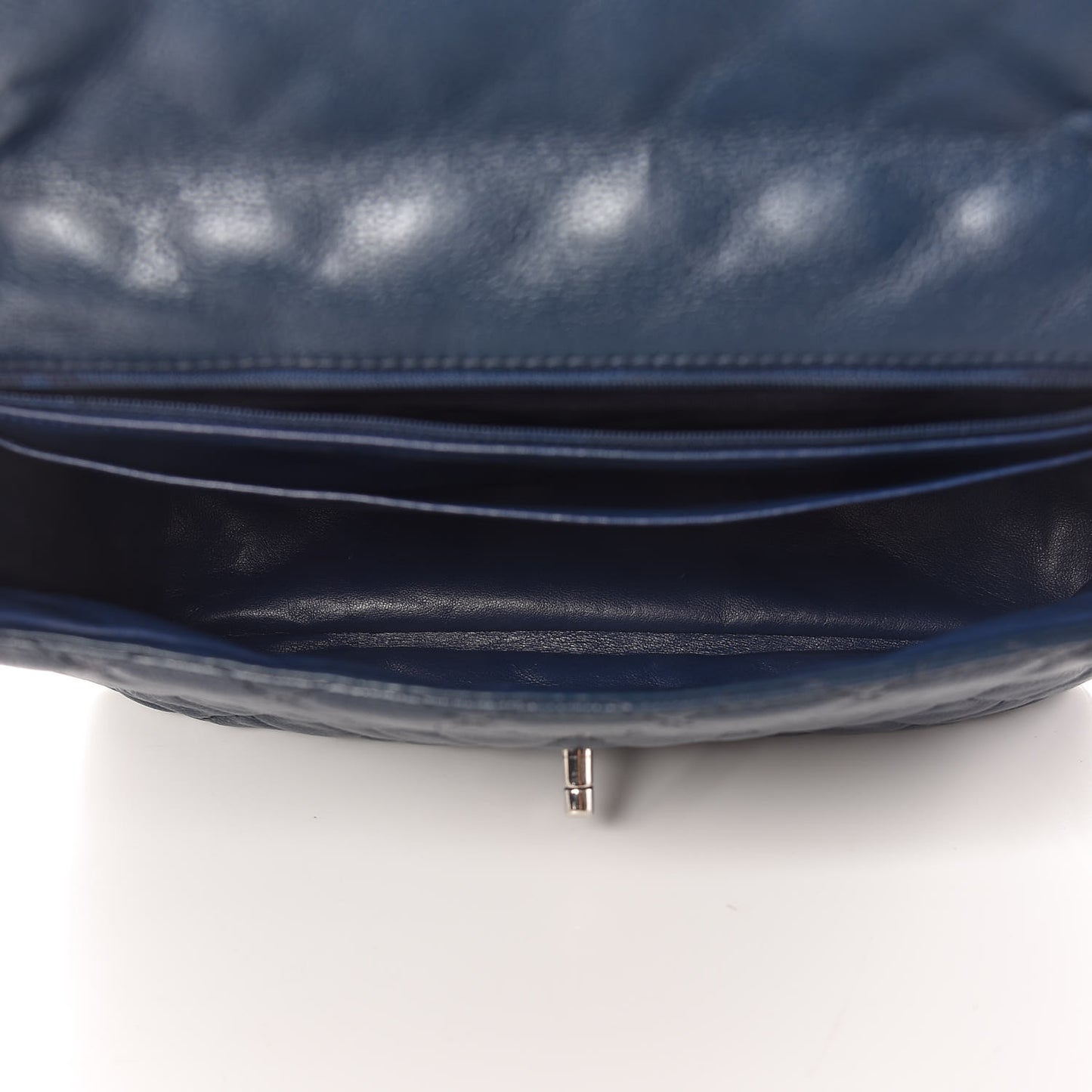 Washed Caviar Quilted Maxi Single Flap Blue