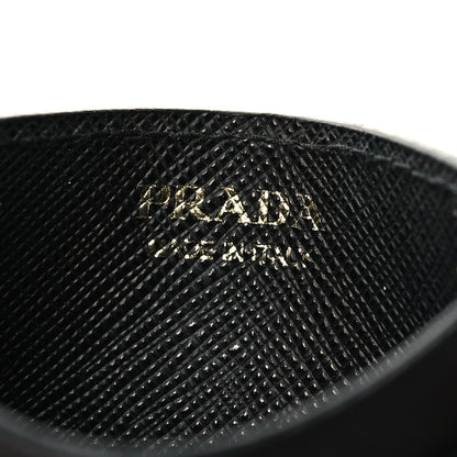 Prada Saffiano Triangle Card Holder Black 6 of 8