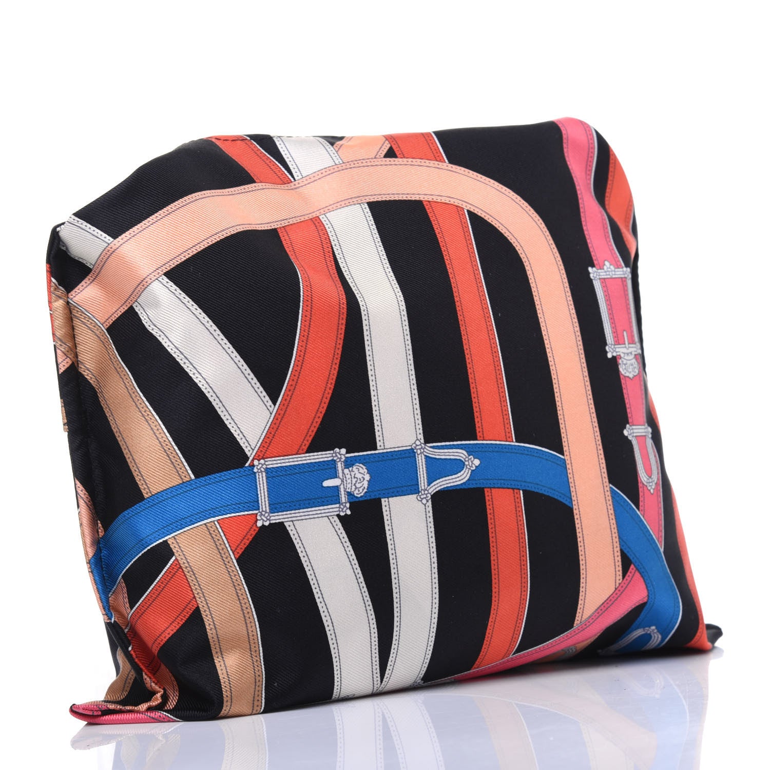 Hermes Silk Barenia Cavalcadour Airsilk Backpack Black Bleu Marine Fauve 11 of 15