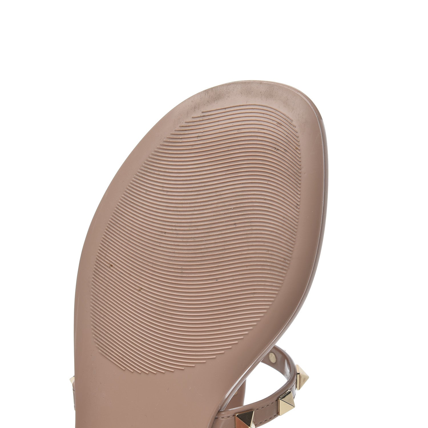 Valentino Garavani PVC Jelly Rockstud Caged Flat Thong Sandals 38 Poudre 8 of 11