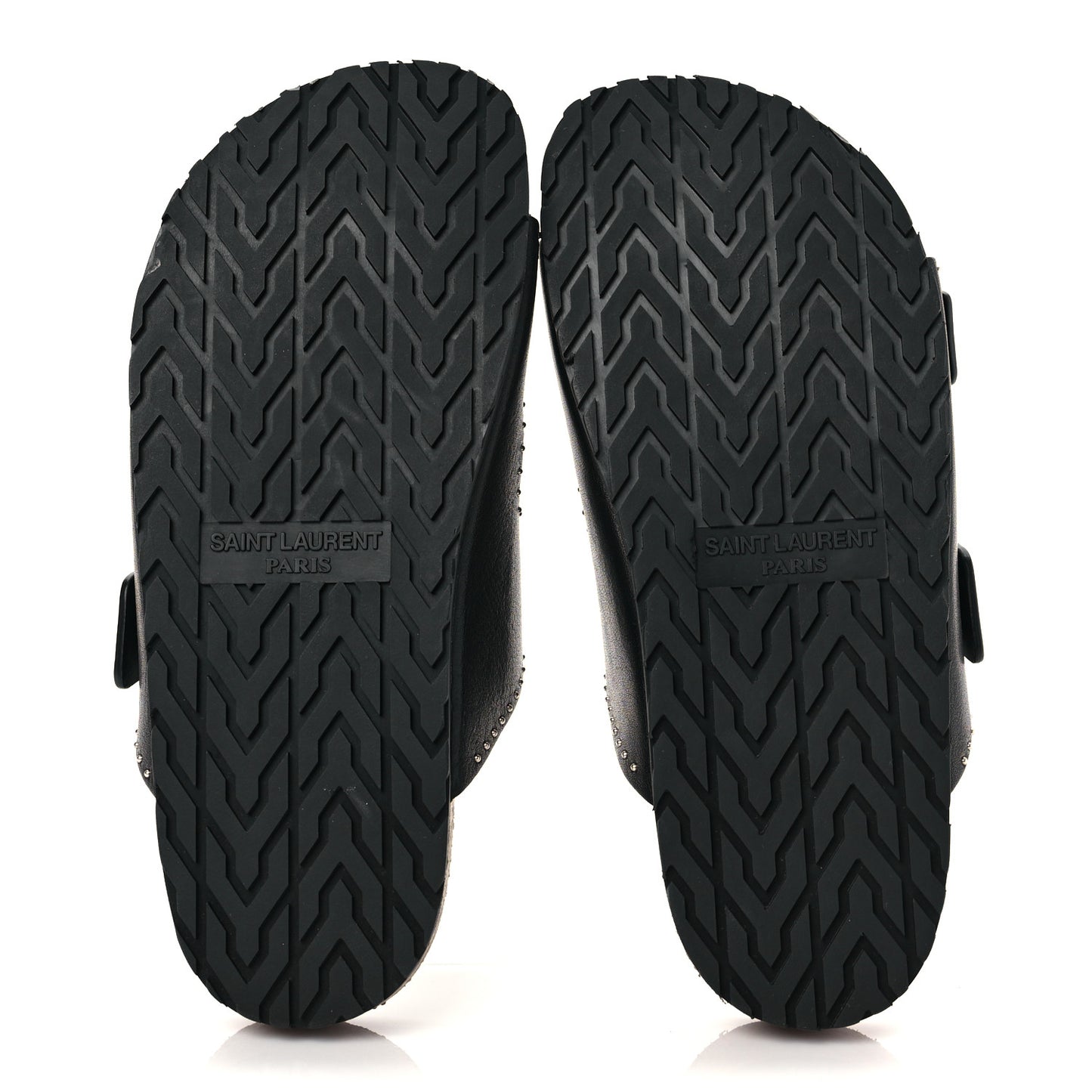 Calfskin Studded Jimmy Cross Slides 37.5 Black