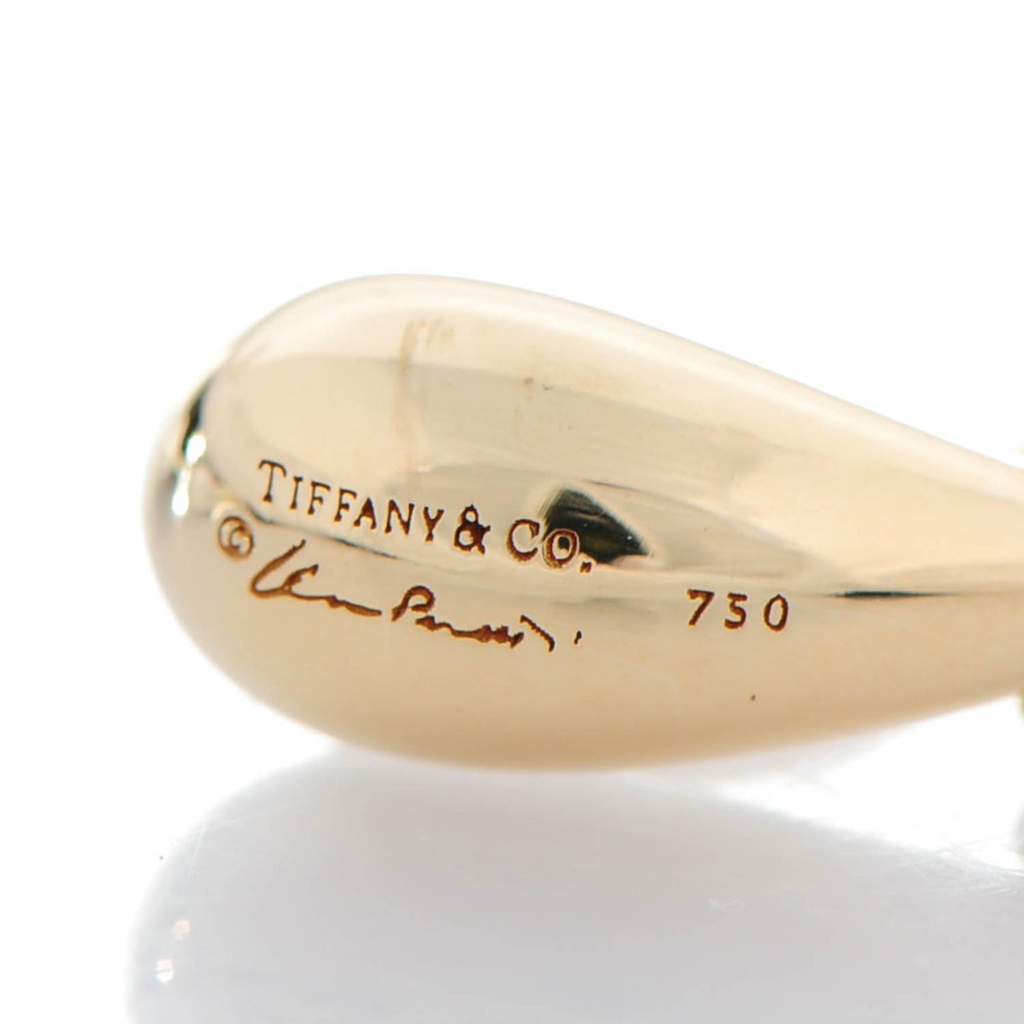 18K Yellow Gold Elsa Peretti 12mm Teardrop Earrings