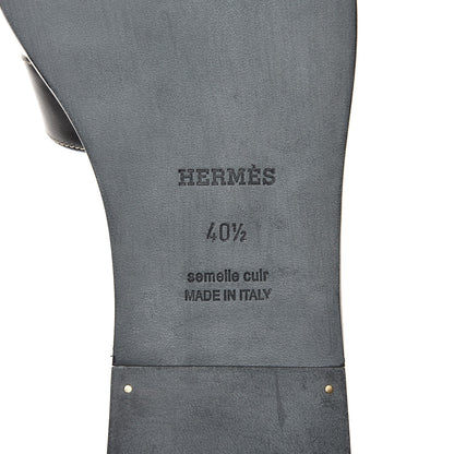 Hermes Box Calfskin Oran Sandals 40.5 Black 7 of 8