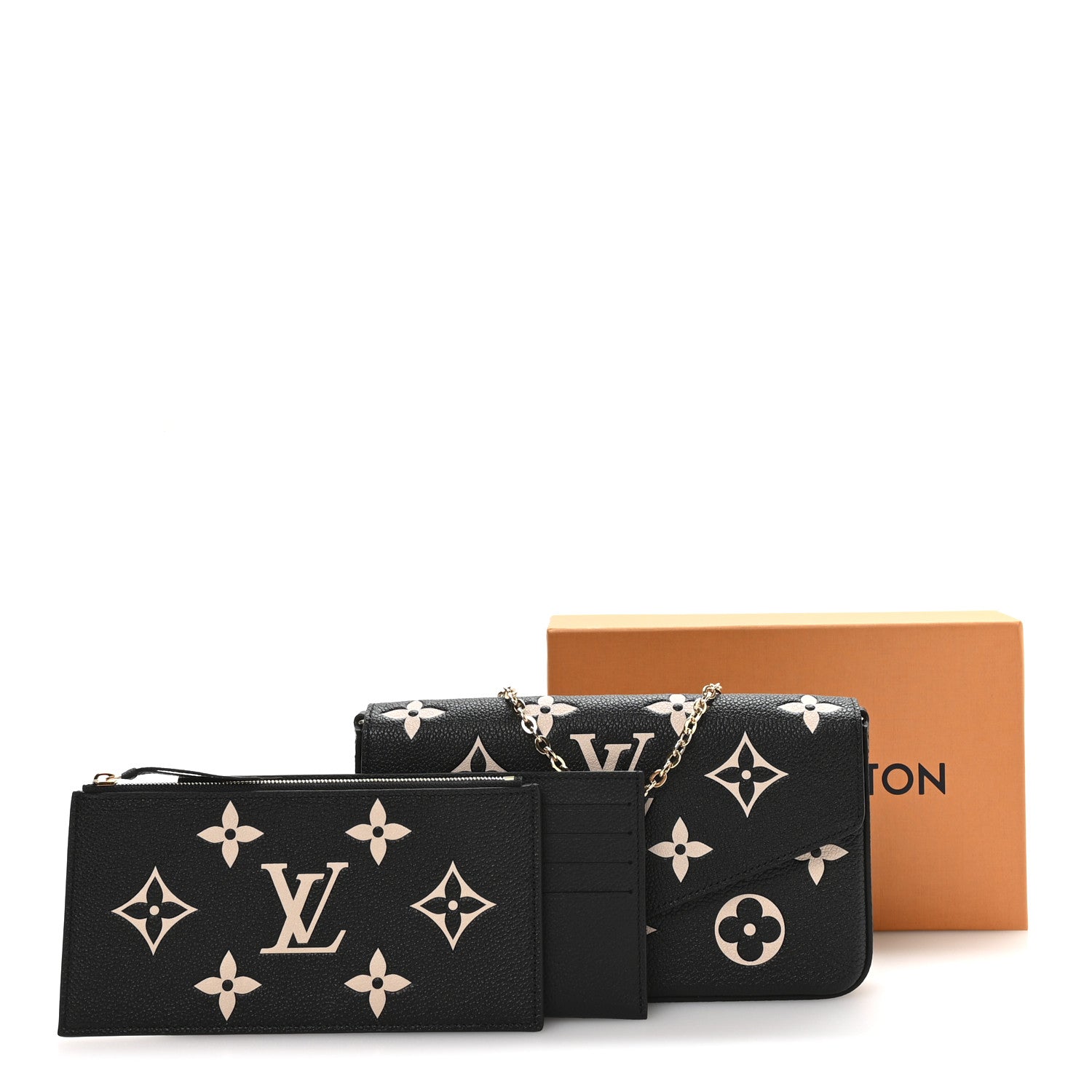 Louis Vuitton Empreinte Monogram Giant Felicie Pochette Black Beige 22 of 23