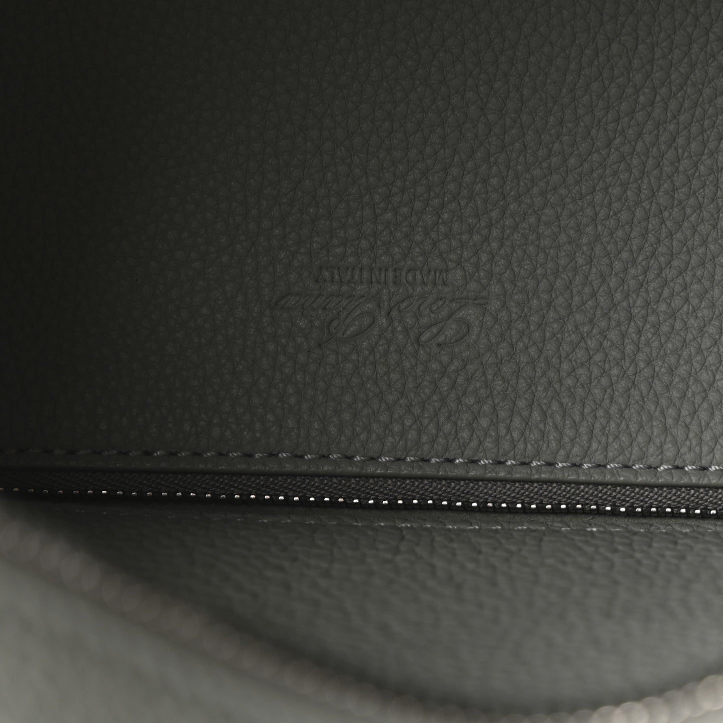 Grained Calfskin Canvas Large Sesia Eucalyptus