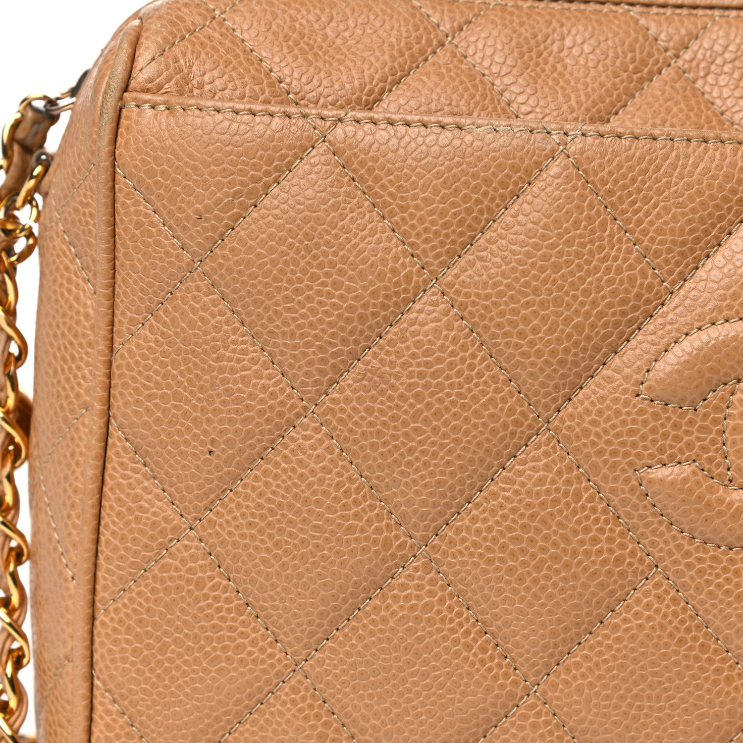 Chanel Caviar Quilted CC Camera Case Beige 18 of 22