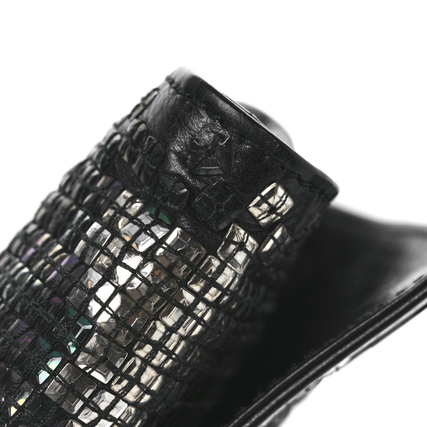Gucci Calfskin Studded Evening Clutch  Black Silver 11 of 11