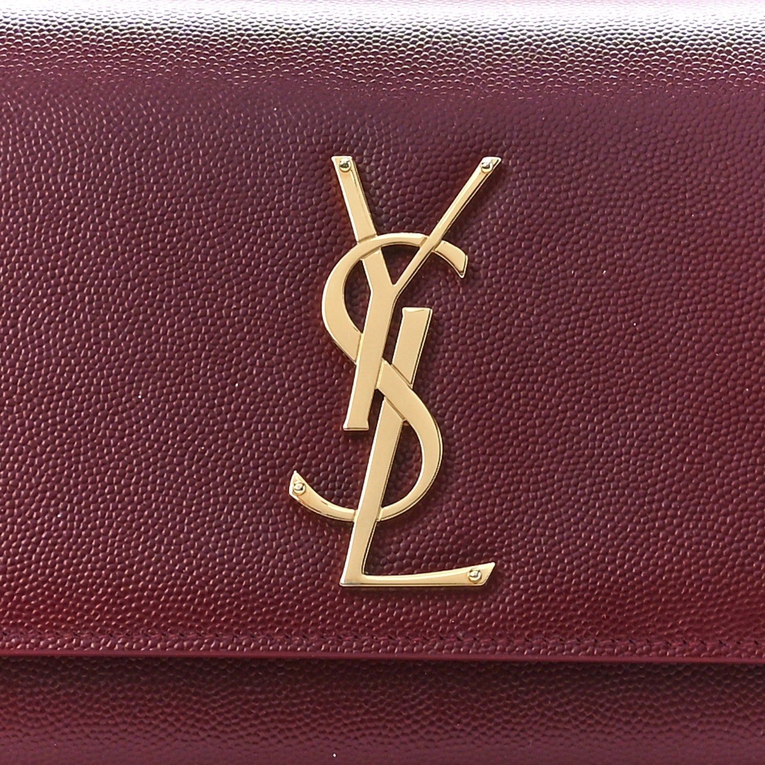Saint Laurent Grain De Poudre Classic Monogram Cassandre Clutch Dark Red 9 of 12