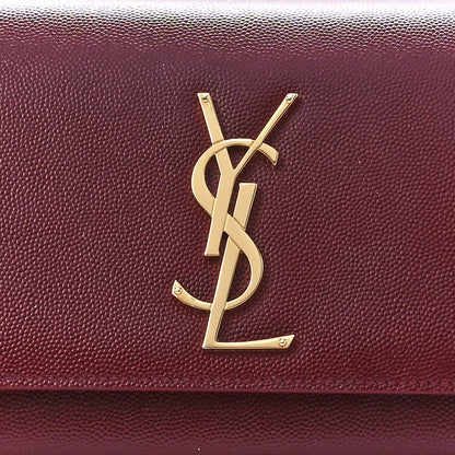 Saint Laurent Grain De Poudre Classic Monogram Cassandre Clutch Dark Red 9 of 12