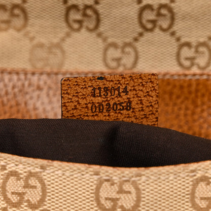 Gucci Monogram Satchel Bag Brown 7 of 14