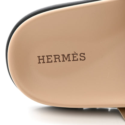 Hermes Suede Goatskin Womens Chypre Sandals 38 Beige Argile 7 of 12