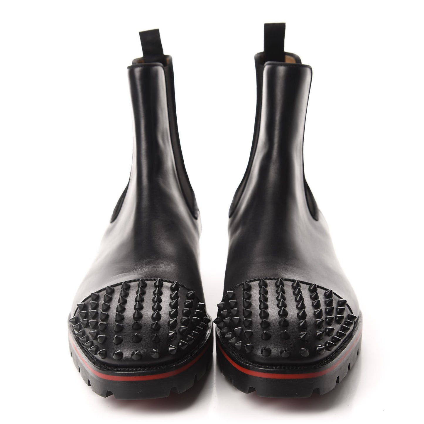 Calfskin Mens Melon Spikes Flat Chelsea Boots 46 Black