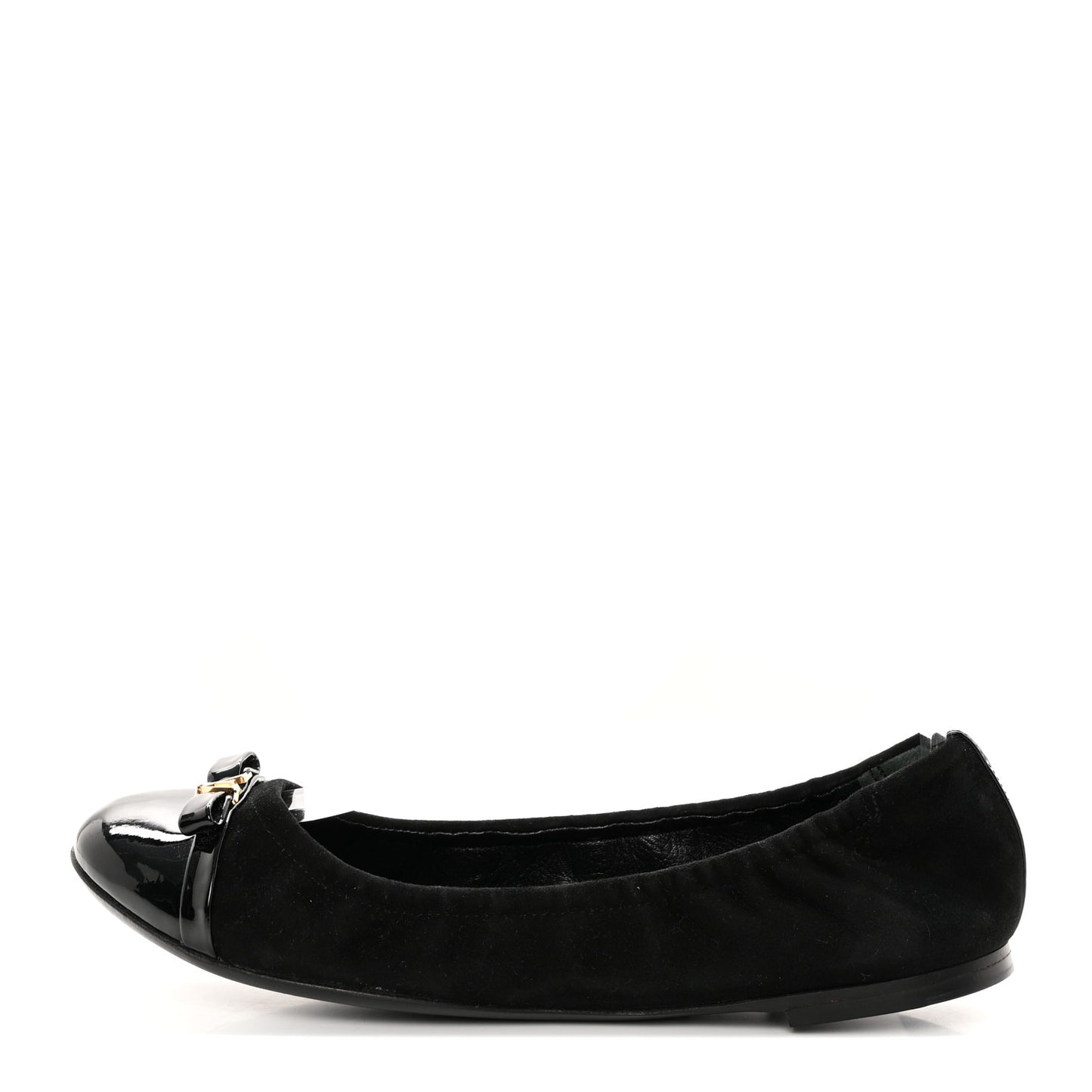 Patent Suede Elba Ballerina Flats 37.5 Black