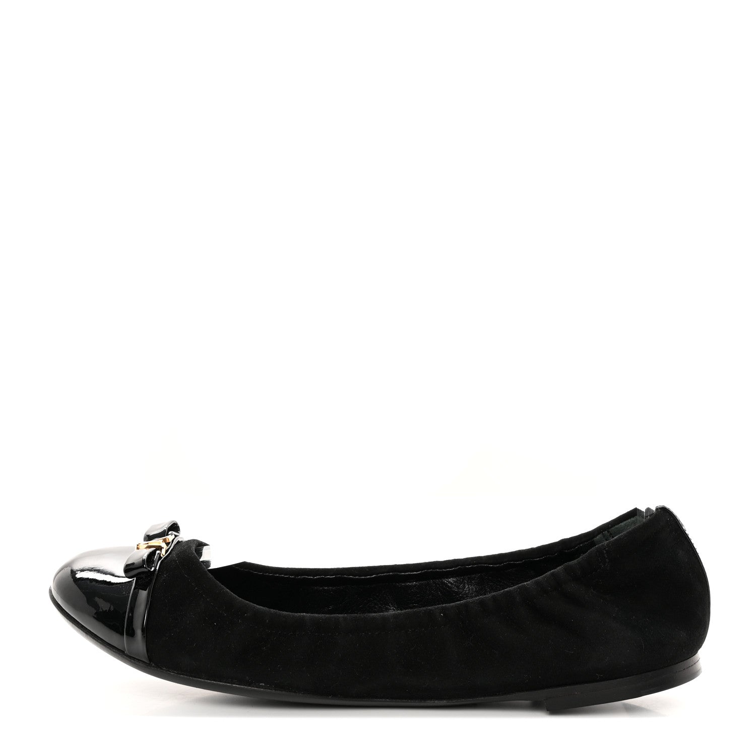 Louis Vuitton Patent Suede Elba Ballerina Flats 37.5 Black 1 of 14