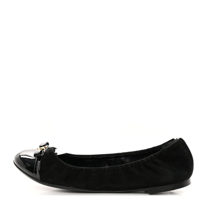 Louis Vuitton Patent Suede Elba Ballerina Flats 37.5 Black 1 of 14