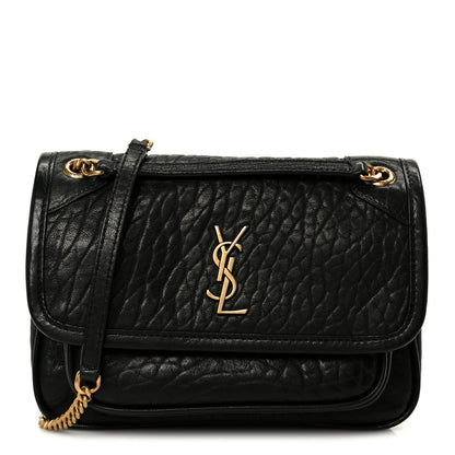 Saint Laurent Grained Lambskin Monogram Mini Niki Chain Satchel Black 1 of 11