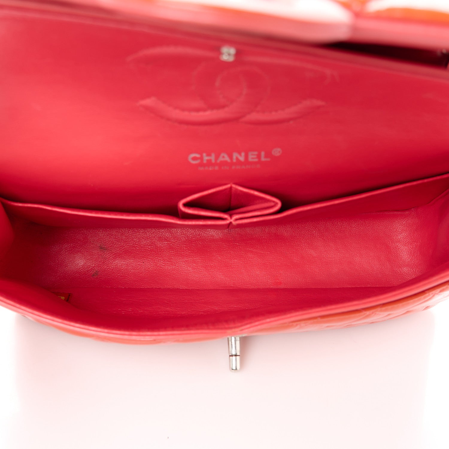 Chanel Patent Quilted Medium Double Flap Coral 5 of 14