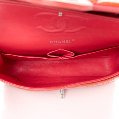 Chanel Patent Quilted Medium Double Flap Coral 5 of 14