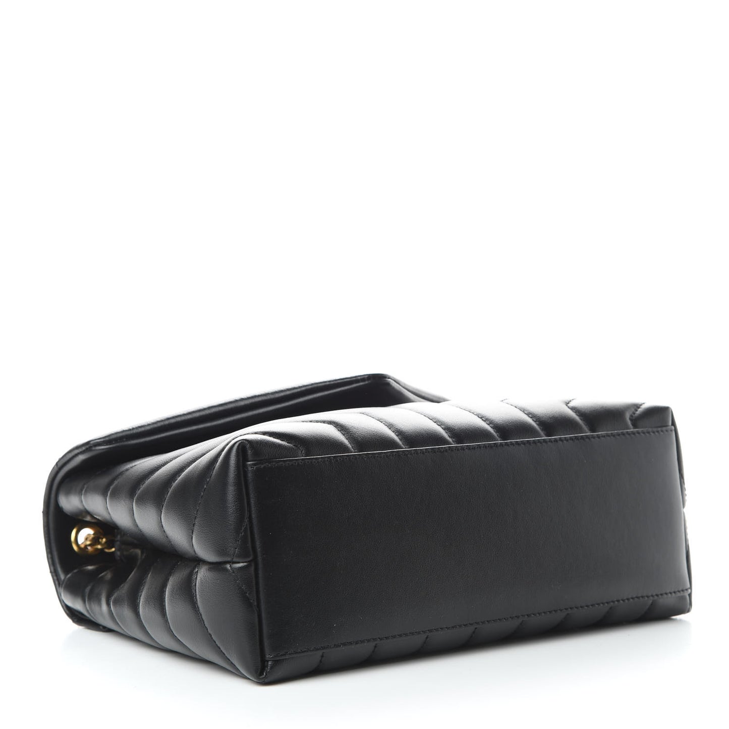Calfskin Y Quilted Monogram Small Loulou Chain Satchel Black