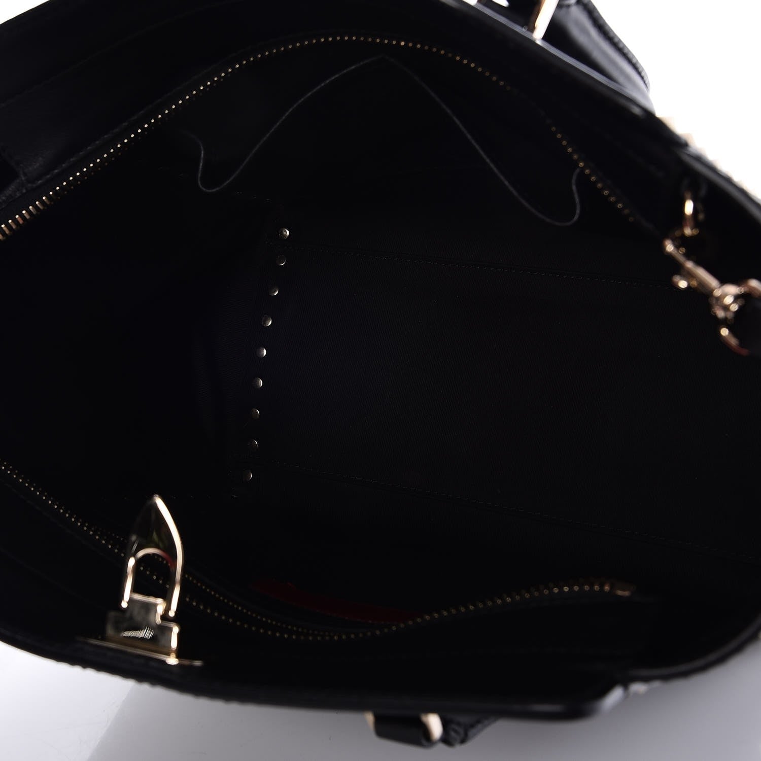 Valentino Garavani Vitello Rockstud Double Handle Tote Black 6 of 10