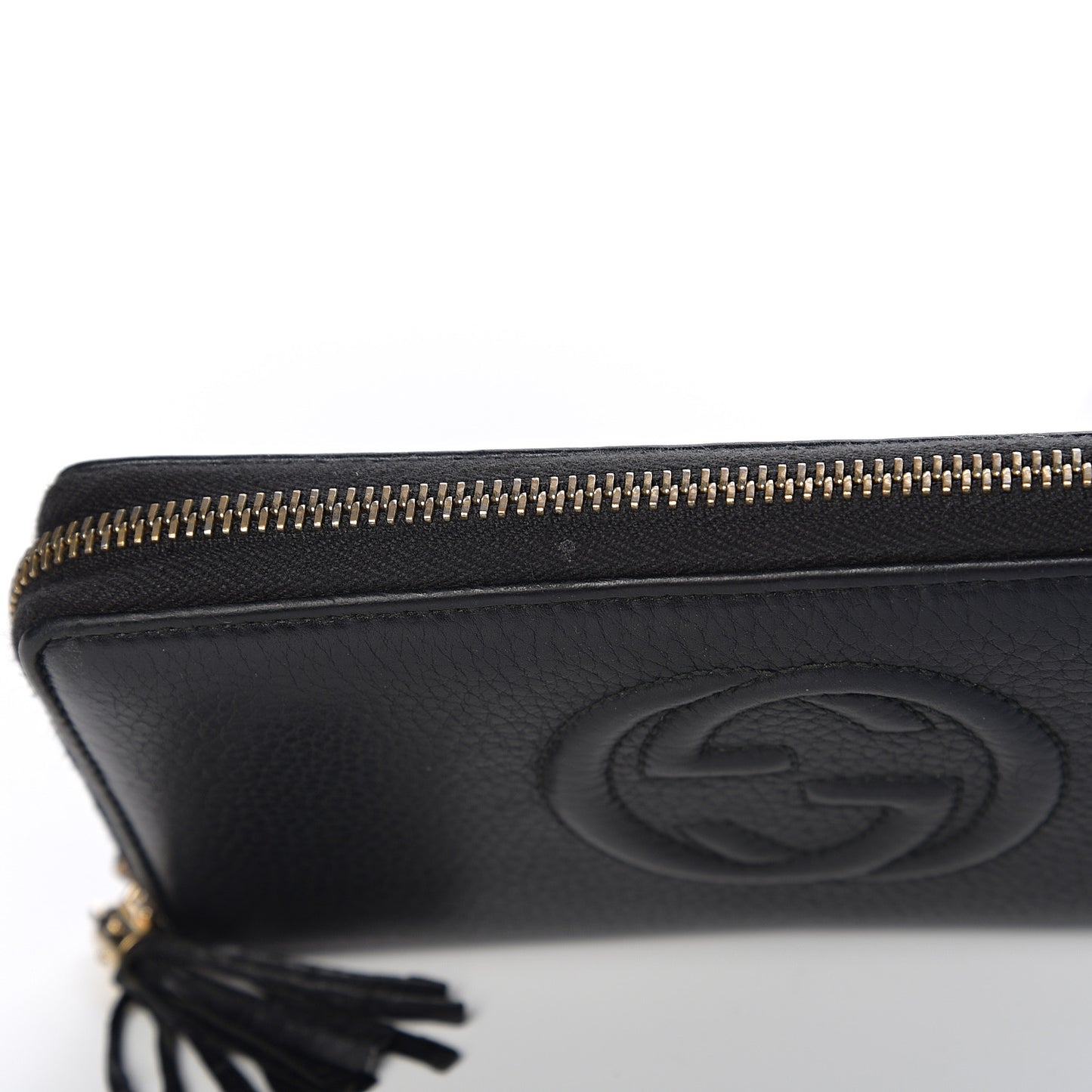 Pebbled Calfskin Soho Zip Around Wallet Black
