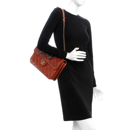 Chanel Glazed Calfskin Quilted Large Perfect Edge Flap Camel 2 of 10