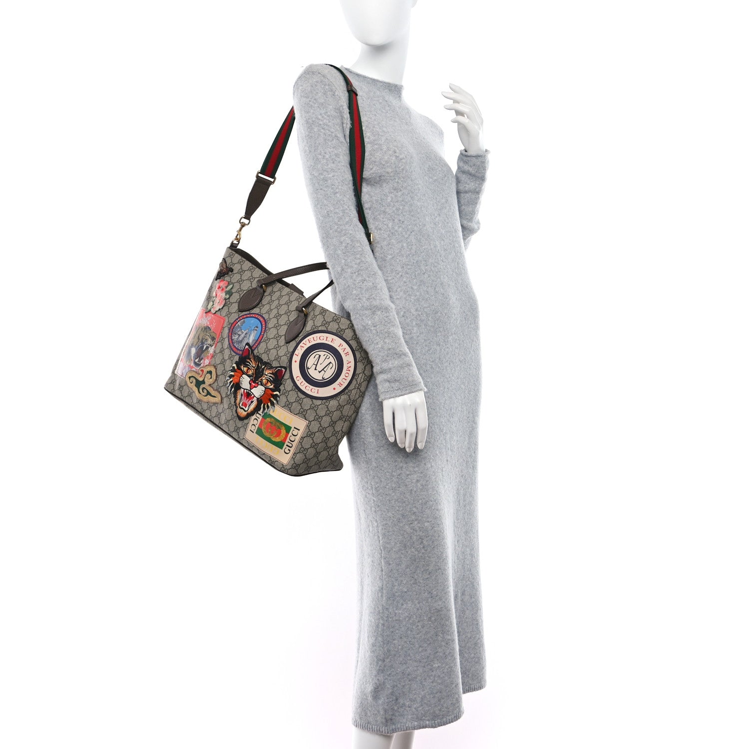 Gucci Soft GG Supreme Monogram Courrier Medium Crossbody Tote Beige New Acero 2 of 9