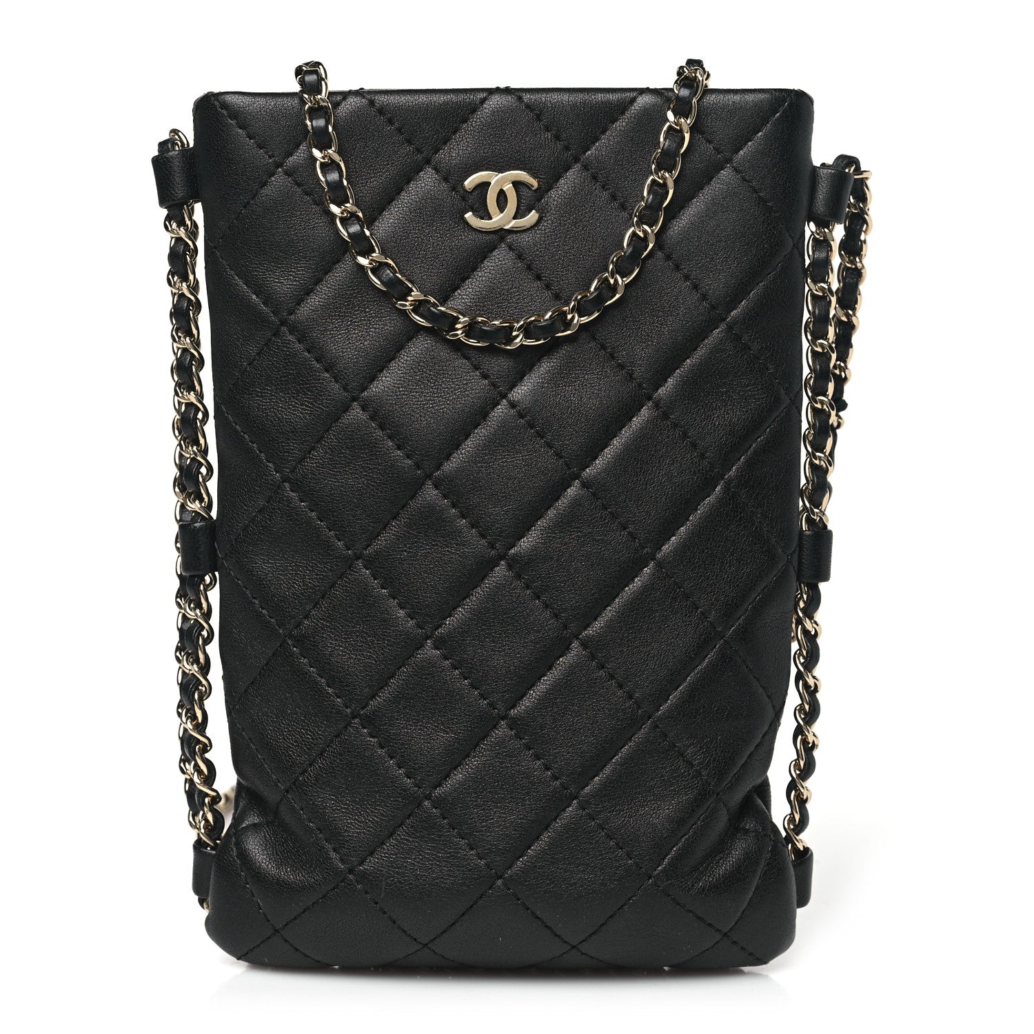 Chanel Lambskin Quilted Tech Take Away Clutch Black 1 of 10