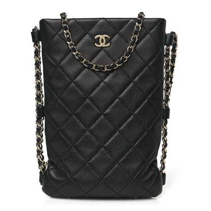 Chanel Lambskin Quilted Tech Take Away Clutch Black 1 of 10
